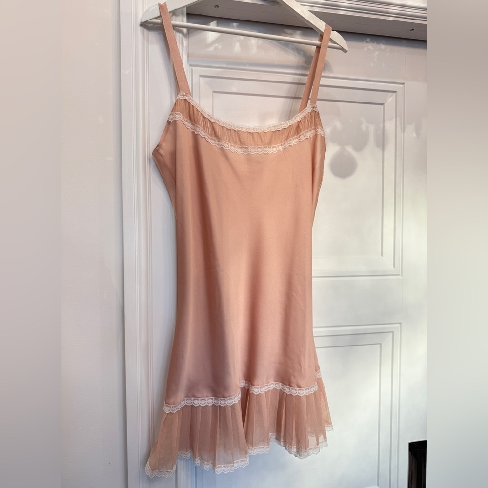 Victoria’s Secret Lace Babydoll 2000s Peach Pink Slip Large Festival